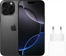Coolblue Apple iPhone 16 Pro Max 256GB Black Titanium + Apple Snellader aanbieding