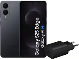 Coolblue Samsung Galaxy S25 Edge 512 Go Noir 5G + Samsung Chargeur 25 Watts Noir aanbieding