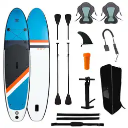 Decathlon Opblaasbaar Paddle TWO 12' (366 x 81 x 15 cm) met 2 peddels, 2 zitjes, leash aanbieding