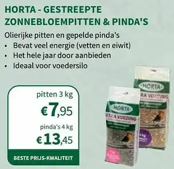 Horta - gestreepte zonnebloempitten + pinda`s pitten