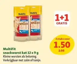Maxi Zoo MultiFit snackworst kat 12 x 9 g aanbieding