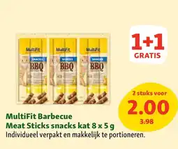 Maxi Zoo MultiFit Barbecue Meat Sticks snacks kat 8 x 5 g aanbieding