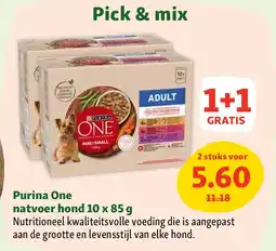 Maxi Zoo Purina One natvoer hond 10 x 85 g aanbieding