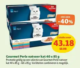 Maxi Zoo Gourmet Perle natvoer kat 40 x 85 g aanbieding