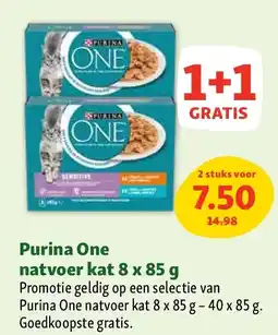 Maxi Zoo Purina One natvoer kat 8 x 85 g aanbieding
