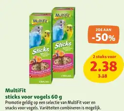 Maxi Zoo MultiFit sticks voor vogels 60 g aanbieding