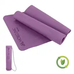 Decathlon Yogamat met draagriem Fitnessmat Pilatesmat 6 mm dik aanbieding