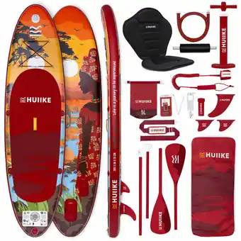 Decathlon Opblaasbaar Supboard Premium Accessoire, HUIIKE, Bordeauxrood, Hoge Stabiliteit aanbieding