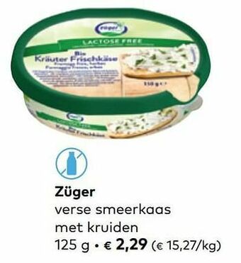Bio Planet Züger verse smeerkaas met kruiden aanbieding