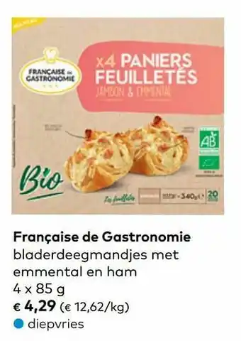 Française de gastronomie bladerdeegmandjes met emmental en ham