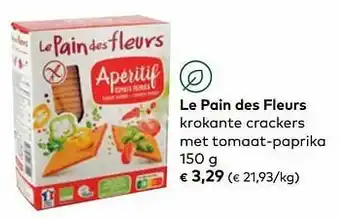 Bio Planet Le pain des fleurs krokante crackers met tomaat-paprika aanbieding