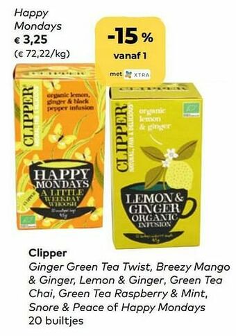 Bio Planet Clipper happy mondays aanbieding