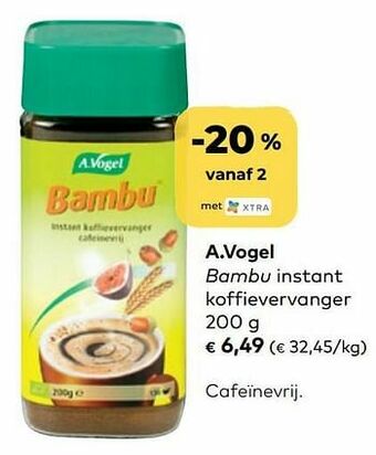 Bio Planet A.vogel bambu instant koffievervanger aanbieding