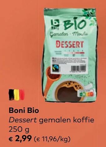 Bio Planet Boni bio dessert gemalen koffie aanbieding