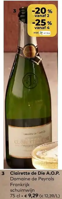 Clairette de die a.o.p. domaine de peyrols frankrijk schuimwijn