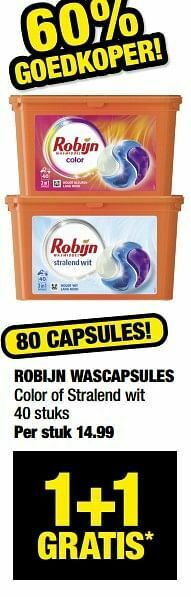 Big Bazar Robijn wascapsules aanbieding