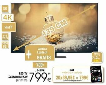Cora Samsung led-tv qe55q80aatxxn aanbieding