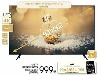Cora Samsung led-tv ue75tu7020wxxn aanbieding