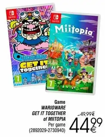 Cora Game warioware get it together of miitopia aanbieding