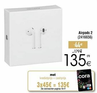 Cora Apple airpods 2 aanbieding