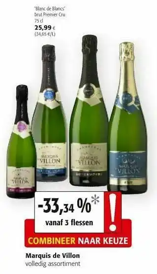 Colruyt Marquis de villon blanc de blans brut premier cru aanbieding
