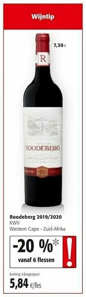 Colruyt Roodeberg 2019-2020 kwv western cape - zuid-afrika aanbieding