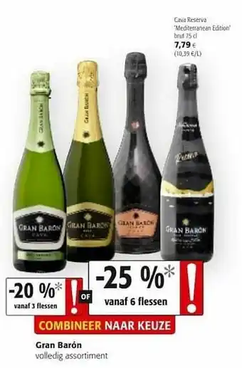 Colruyt Gran baron cava reserva mediterranean edition aanbieding