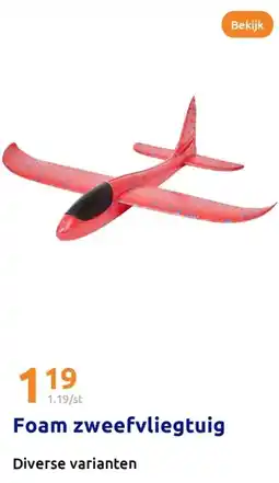 Action Foam zweefvliegtuig aanbieding