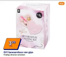 Action DIY bewaardoos van gips aanbieding