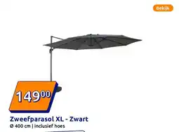 Action Zweefparasol XL - Zwart aanbieding