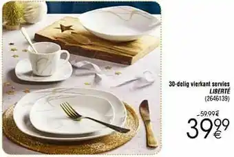 30-delig vierkant servies LIBERTÉ