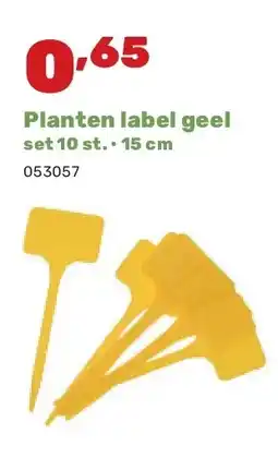 Happyland Planten label geel set 10 st. • 15 cm aanbieding