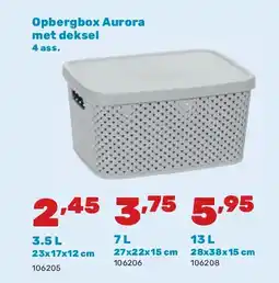Happyland Opbergbox Aurora met deksel 4 ass. 3.5 L 23x17x12 cm aanbieding