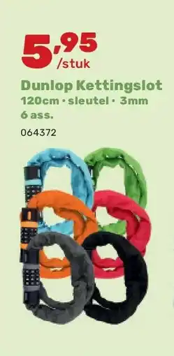 Happyland Dunlop Kettingslot 120cm • sleutel • 3mm 6 ass aanbieding