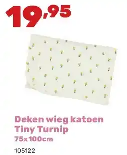 Happyland Deken wieg katoen Tiny Turnip 75x100cm aanbieding