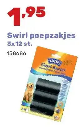 Happyland Swirl poepzakjes 3x12 st aanbieding