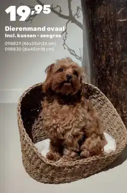 Happyland Dierenmand ovaal Incl. kussen • zeegras aanbieding