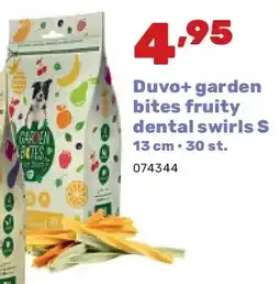 Happyland Duvo+ garden bites fruity dental swirls S 13 cm • 30 st aanbieding