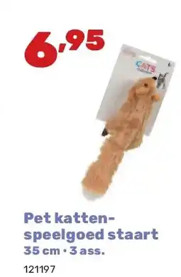Happyland Pet kattenspeelgoed staart 35 cm • 3 ass aanbieding