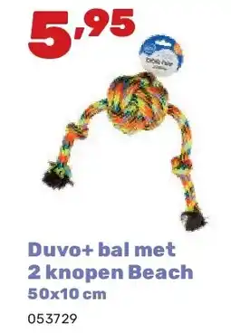 Happyland Duvo+ bal met 2 knopen Beach 50x10 cm aanbieding