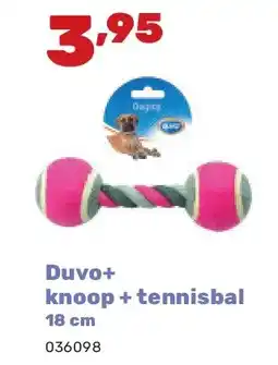 Happyland Duvo+ knoop + tennisbal 18 cm aanbieding