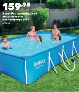 Happyland Steel Pro zwembad set 400x211xh81 cm aanbieding