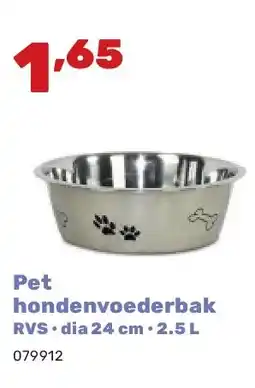 Happyland Pet hondenvoederbak RVS • dia 24 cm • 2.5 L aanbieding