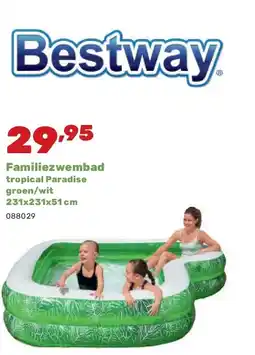 Happyland Familiezwembad tropical Paradise groen/wit aanbieding