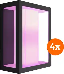 Coolblue Philips Hue Impress muurlamp White and Color zwart breed 4-pack aanbieding