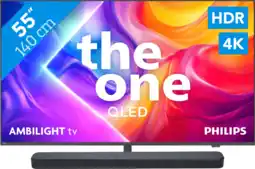 Coolblue Philips Ambilight 55 PUS9000 QLED 4K (2025) + JBL Bar 300 M2 Noir aanbieding