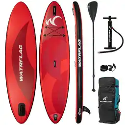 Decathlon Premium kwaliteit opblaasbaar SUP Board - WATRFLAG Flow Red 10'2 -Set- ALLROUND aanbieding