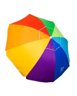 Decathlon PREMIUM STRANDPARASOL MET VENTILATIE EN ZONWERING UPF50+ 220CM aanbieding