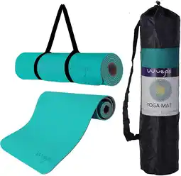 Decathlon Yoga mat Zacht Comfort Blauw en bruin 183 CM aanbieding