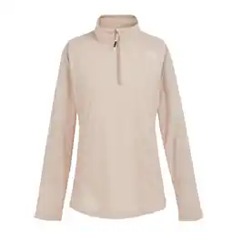 Decathlon Geweldige Outdoor Dames Montes Half Zip Fleece Top (Warm Taupe/Blanc De Blanc) aanbieding